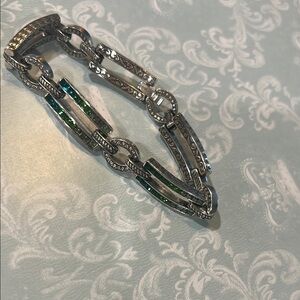 Brighton Silver Bracelet with Green Accents